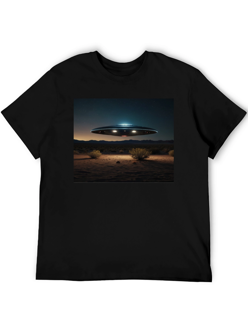 UFO Desert Scene Graphic Tee - Black