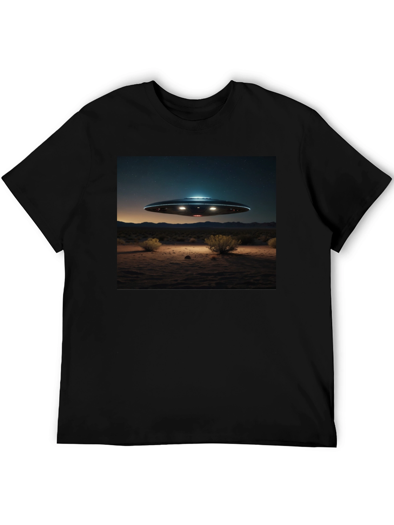 UFO Desert Scene Graphic Tee - Black