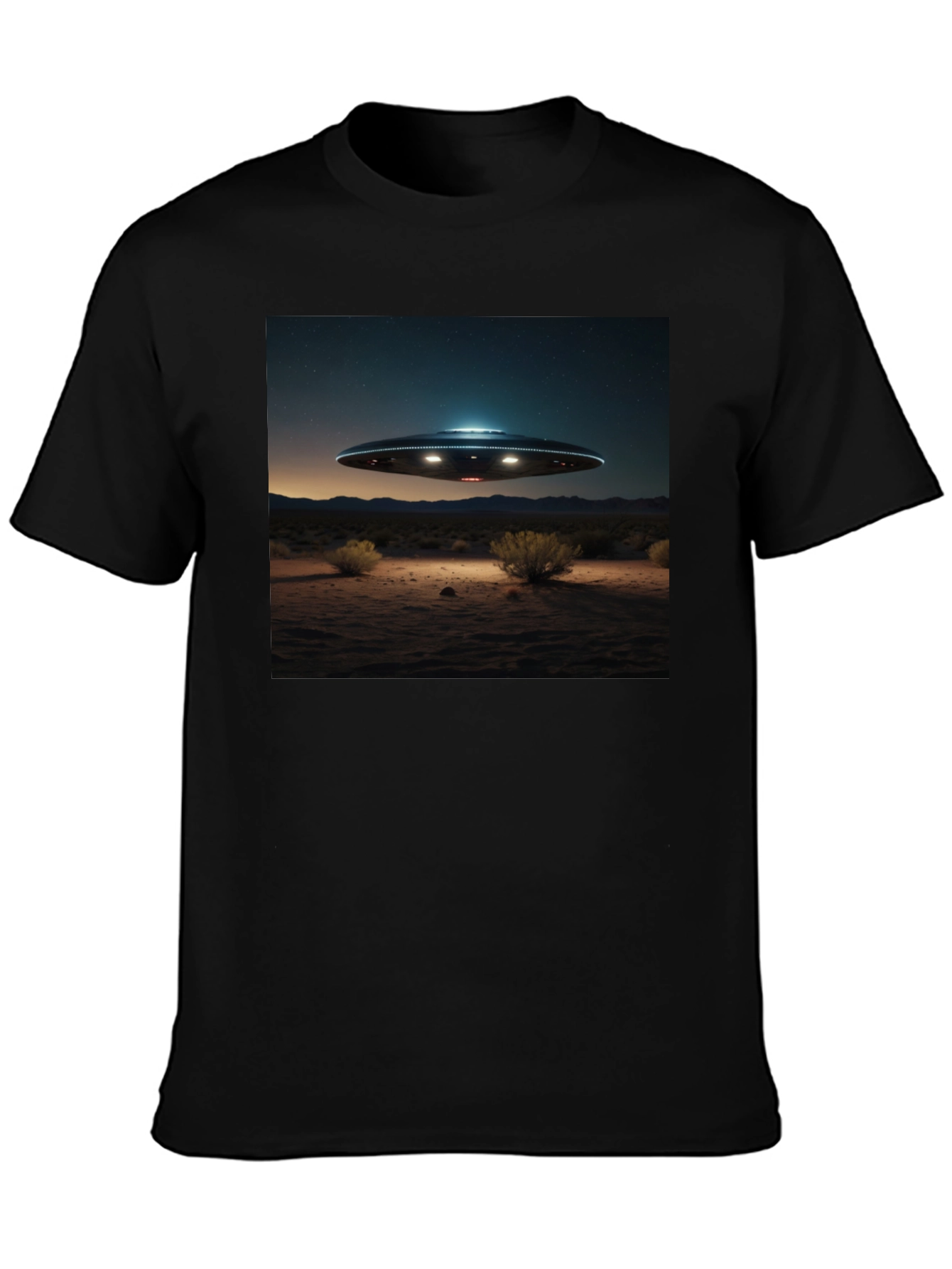 UFO Desert Scene Graphic Tee - Black