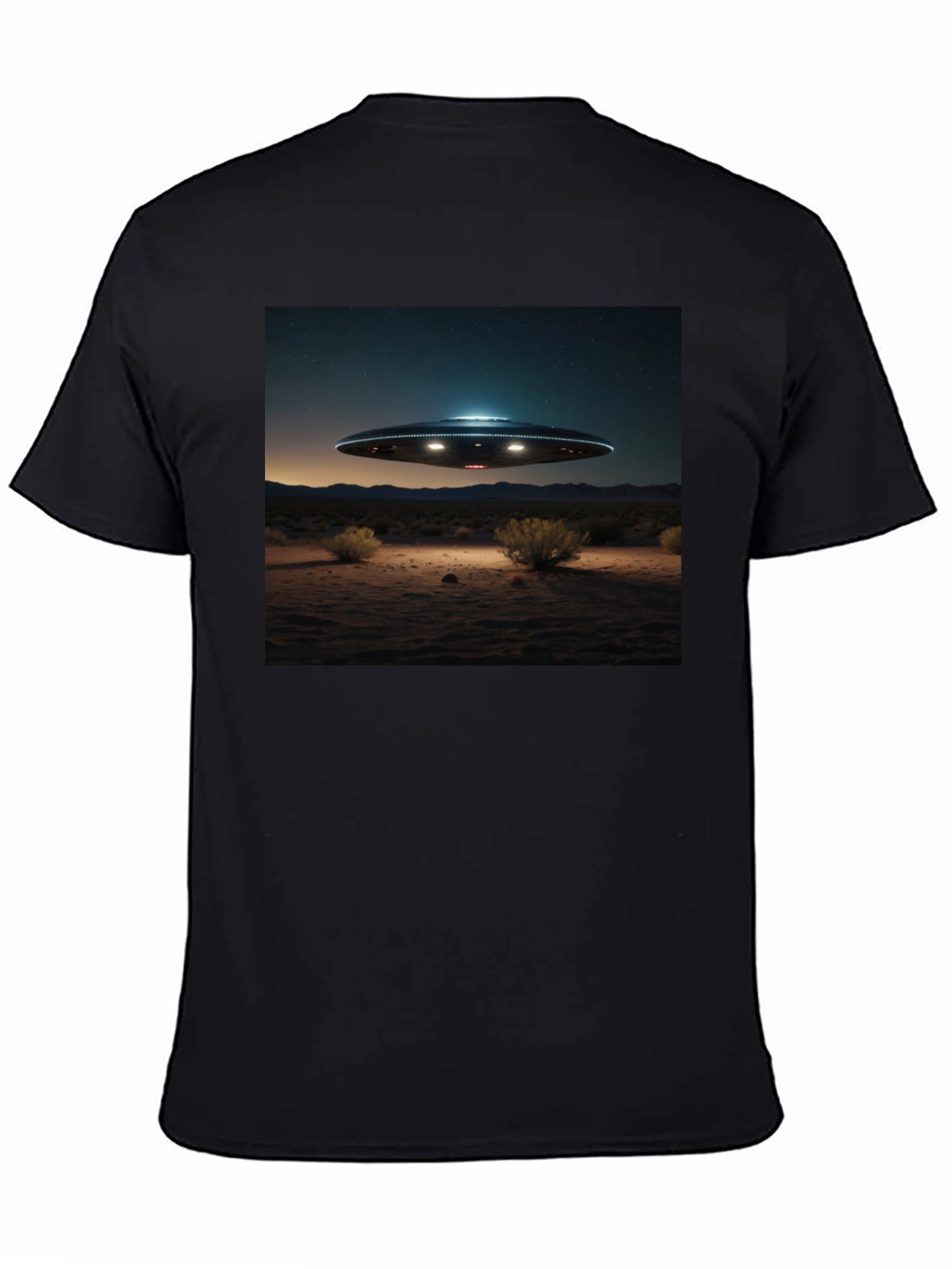 UFO Desert Scene Graphic Tee - Black
