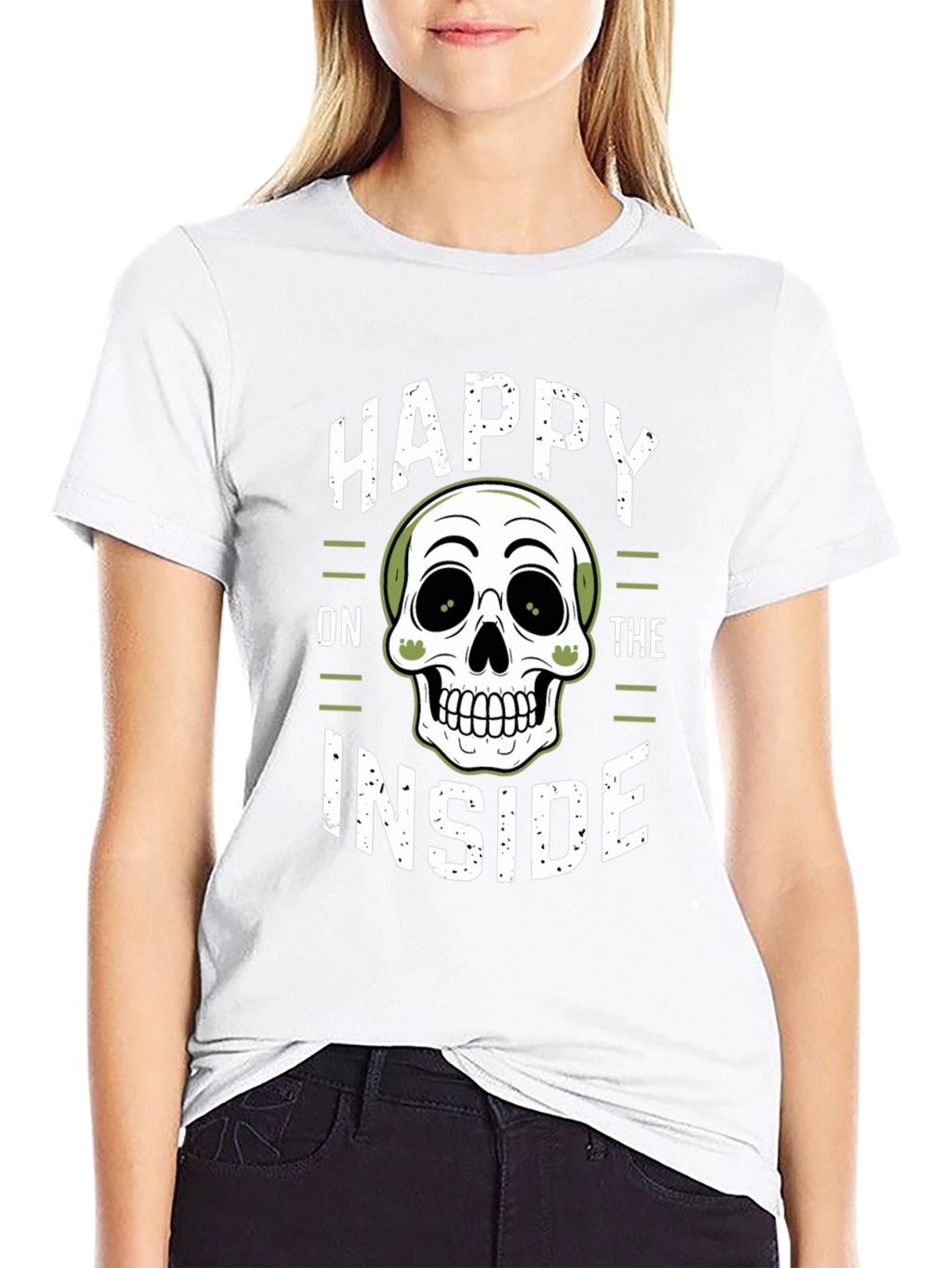 Happy on the Inside Skull Graphic T-Shirt
