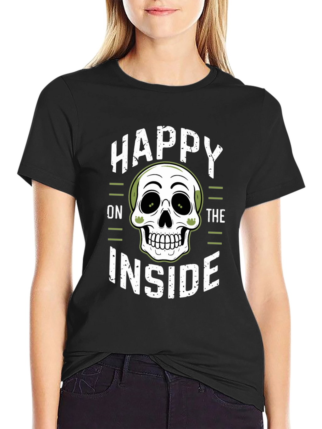 Happy on the Inside Skull Graphic T-Shirt