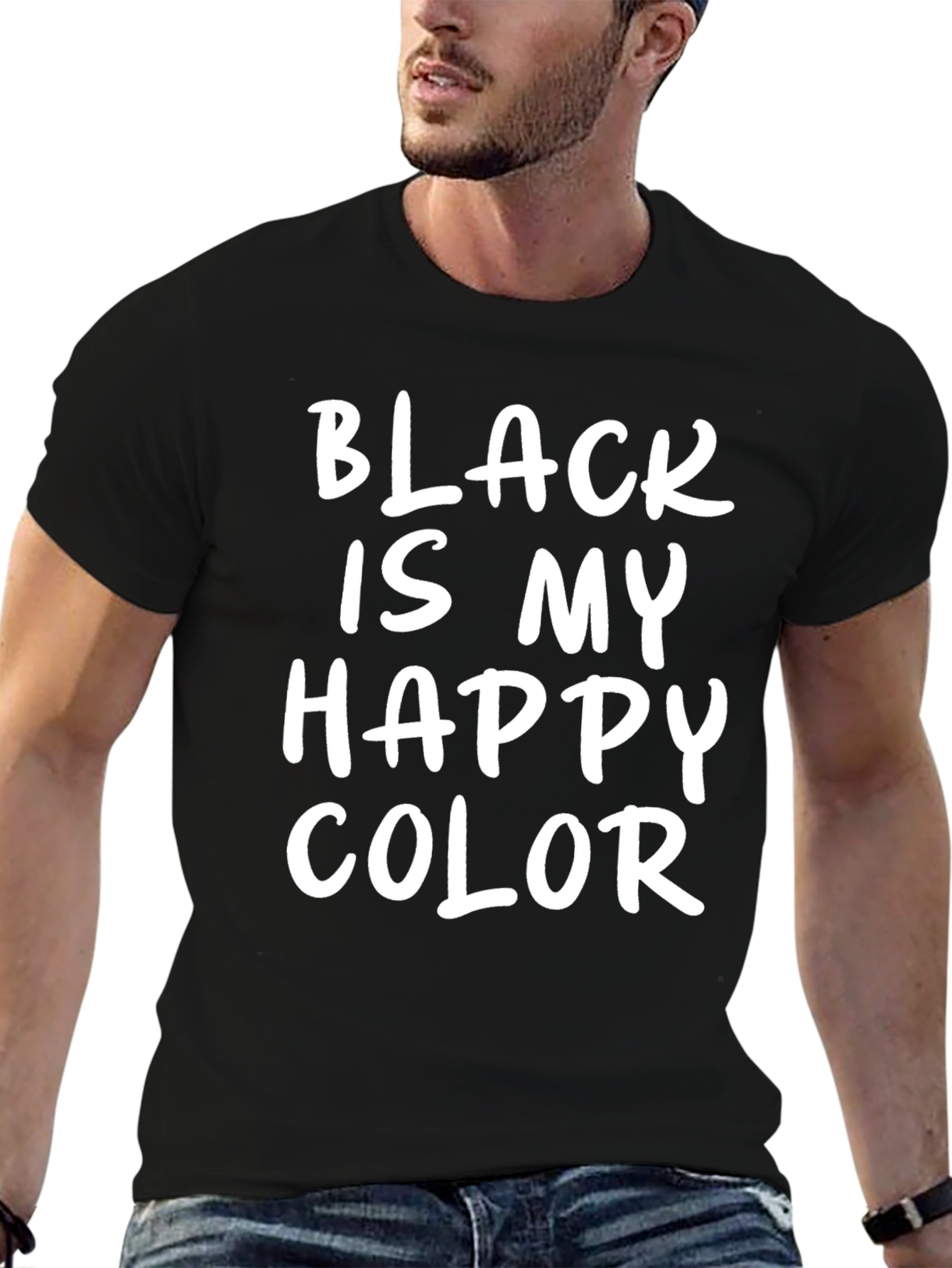 Black Is My Happy Color Graphic Tee
