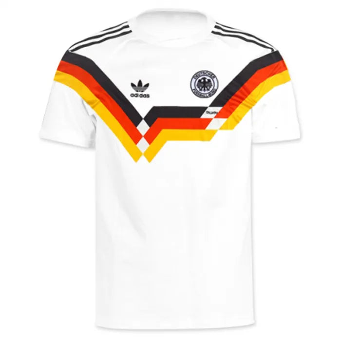 1990 Germany Home White Retro Soccer Jersey正确版 正在 Front
