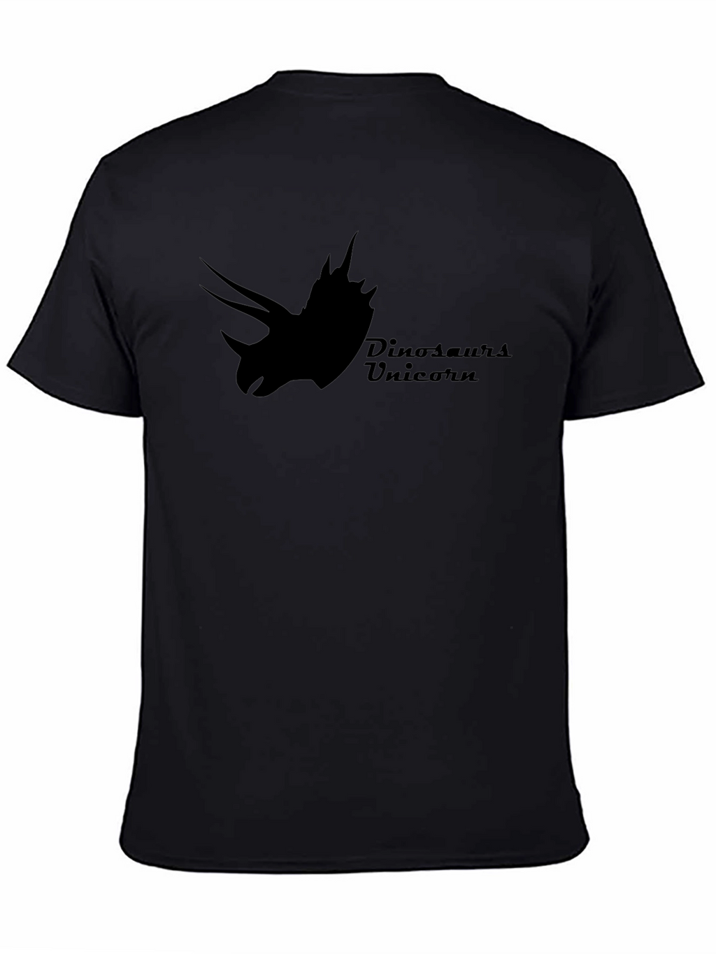Dinosaurs Unicorn Black T-Shirt
