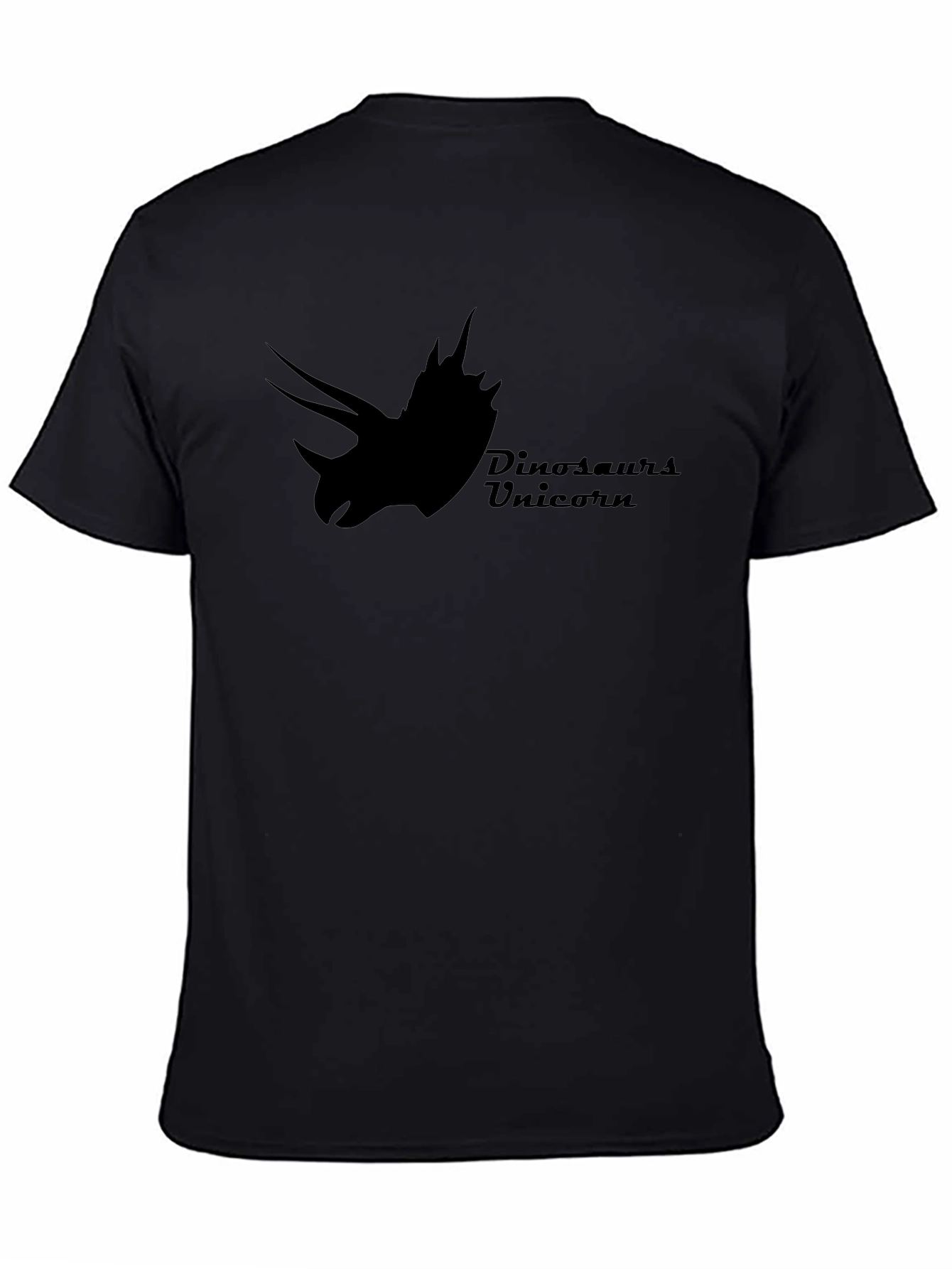 Dinosaurs Unicorn Black T-Shirt