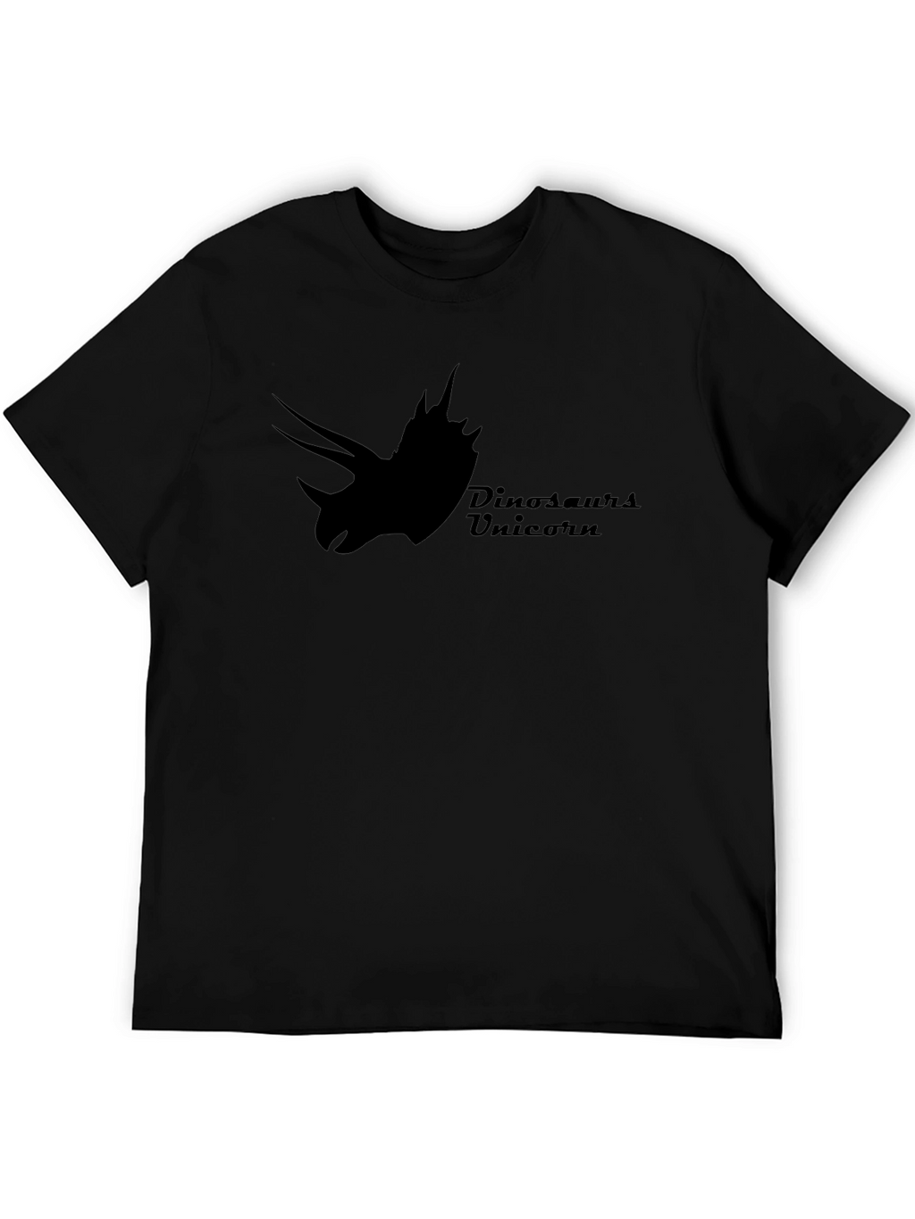 Dinosaurs Unicorn Black T-Shirt