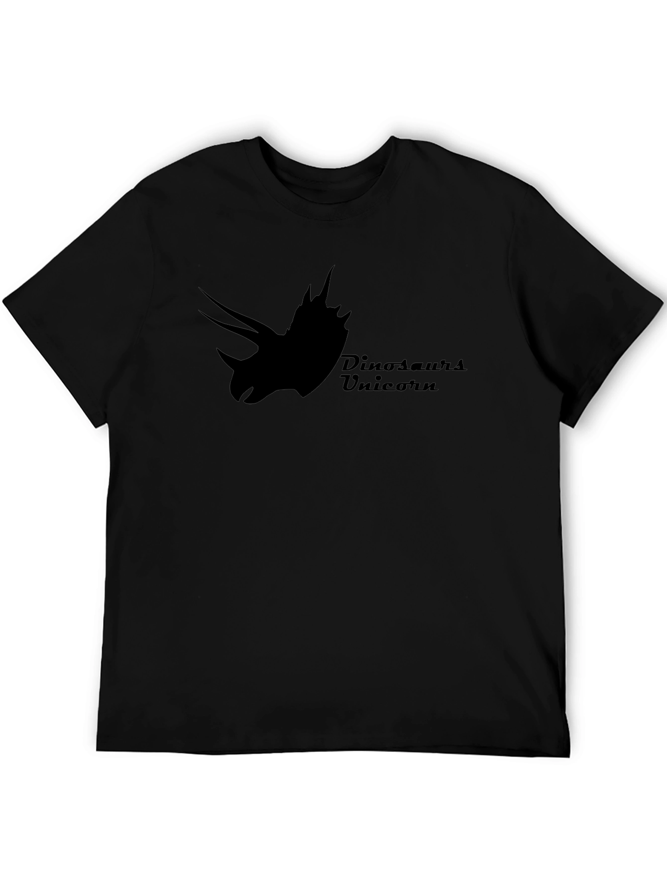 Dinosaurs Unicorn Black T-Shirt