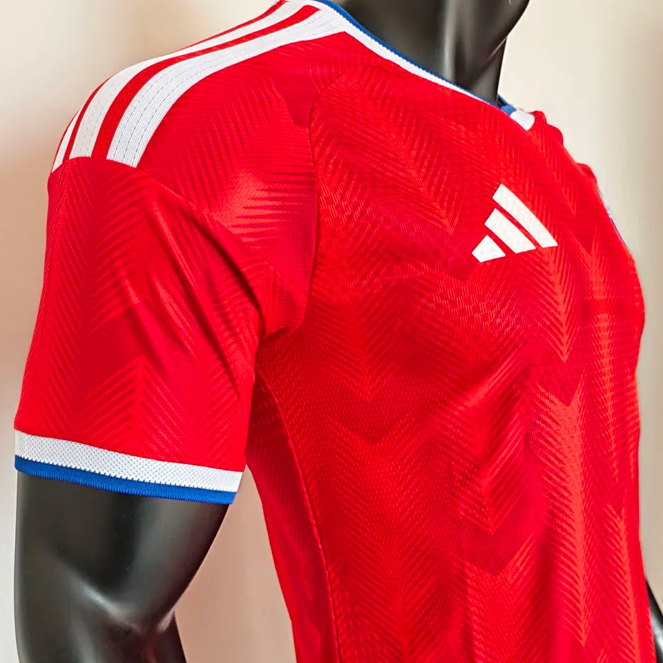 2026/27 Chile Home Red Player Version Soccer Jersey Detail 4