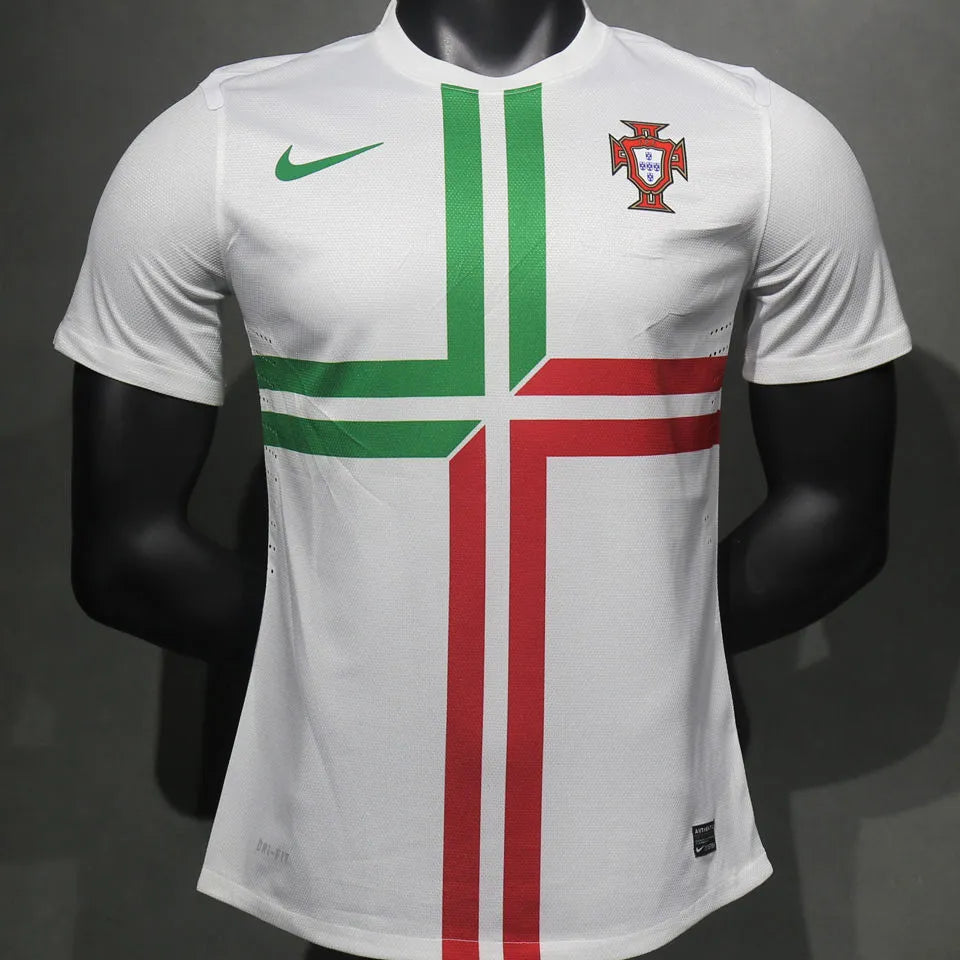 2012 Portugal Away White Retro Player Version Soccer Jersey Front