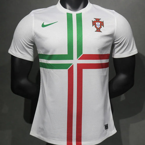 2012 Portugal Away White Retro Player Version Soccer Jersey Front