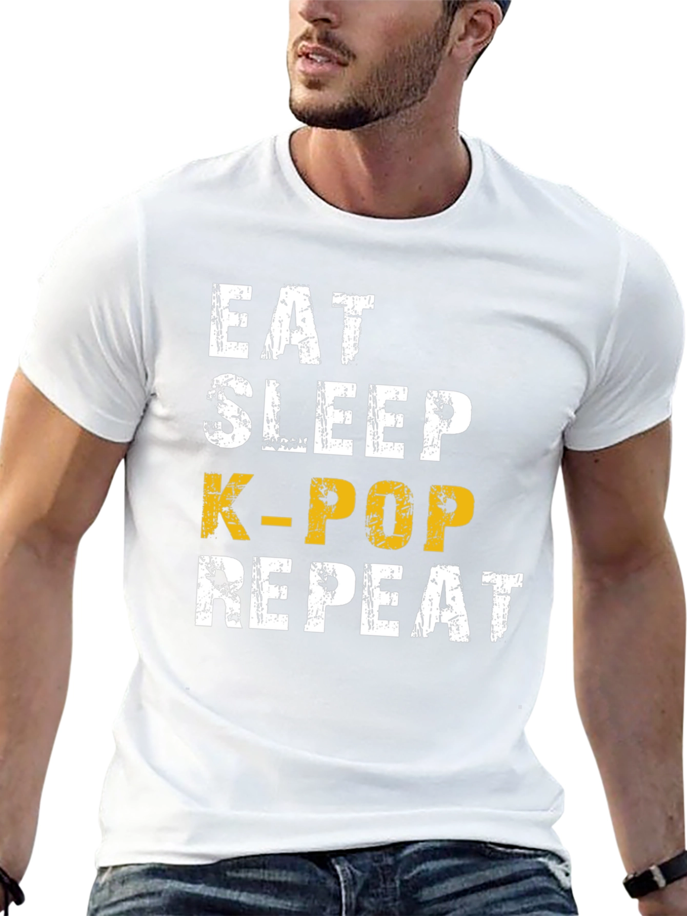 Eat Sleep K-Pop Repeat Black T-Shirt