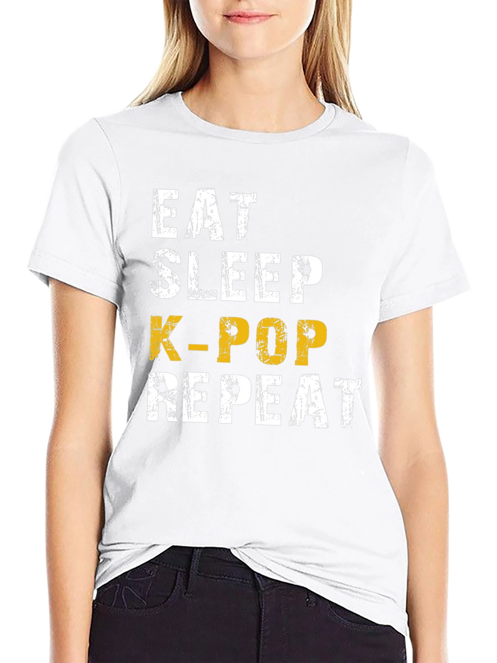 Eat Sleep K-Pop Repeat Black T-Shirt