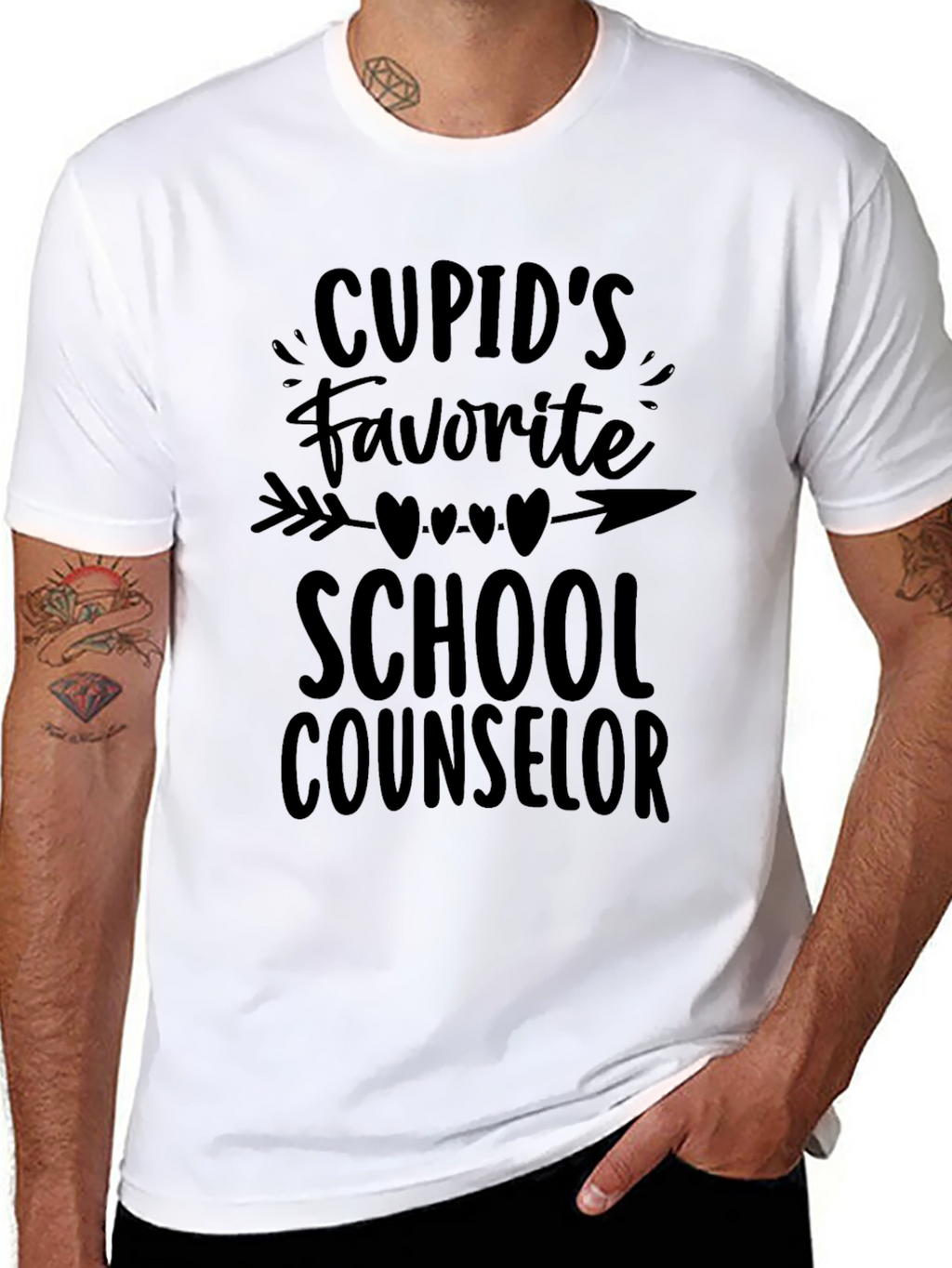 Cupids Favorite School Counselor Black T-Shirt