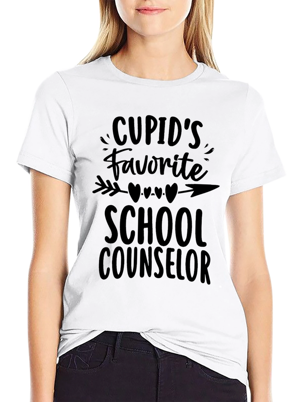 Cupids Favorite School Counselor Black T-Shirt