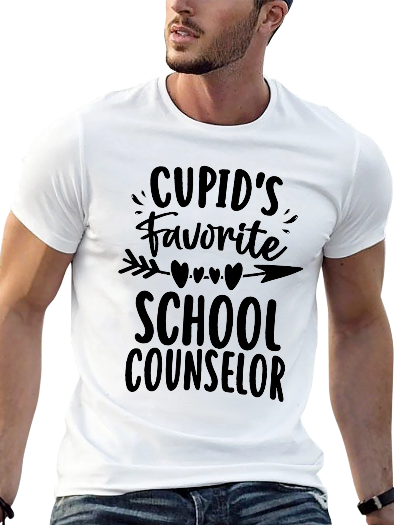 Cupids Favorite School Counselor Black T-Shirt