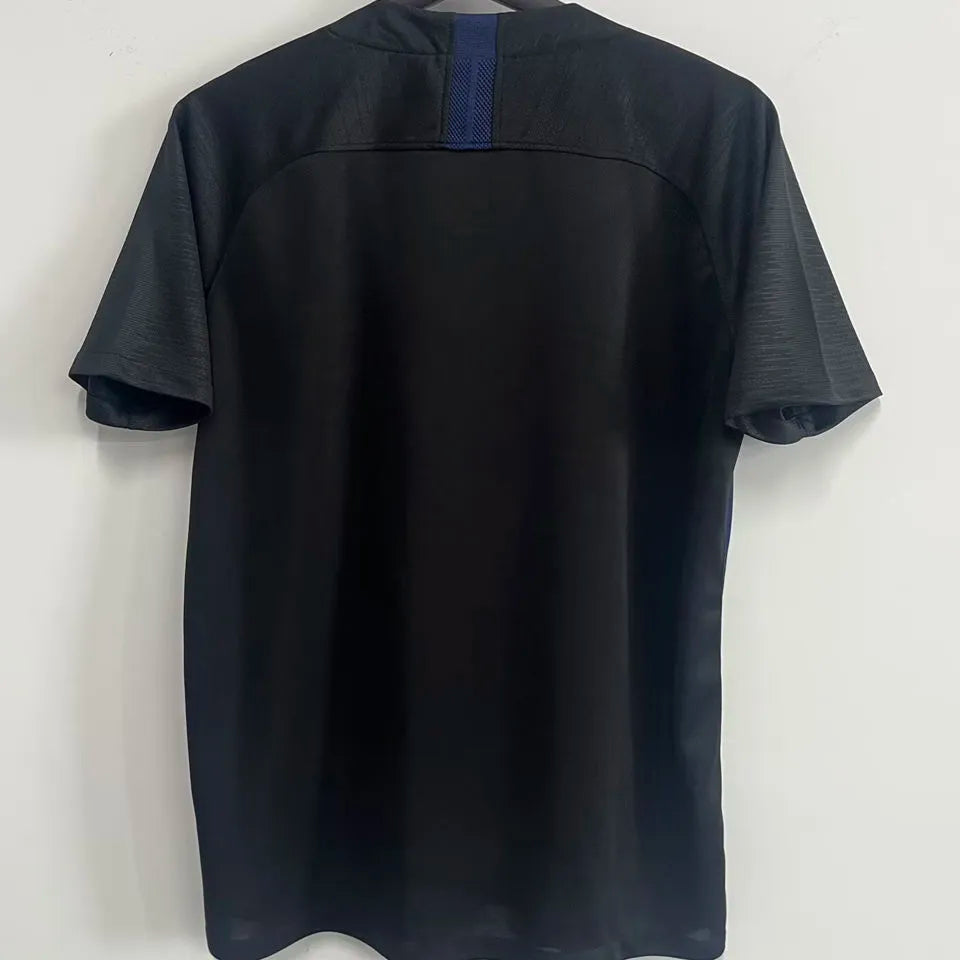 2018 Croatia Away Black Retro Soccer Jersey Back