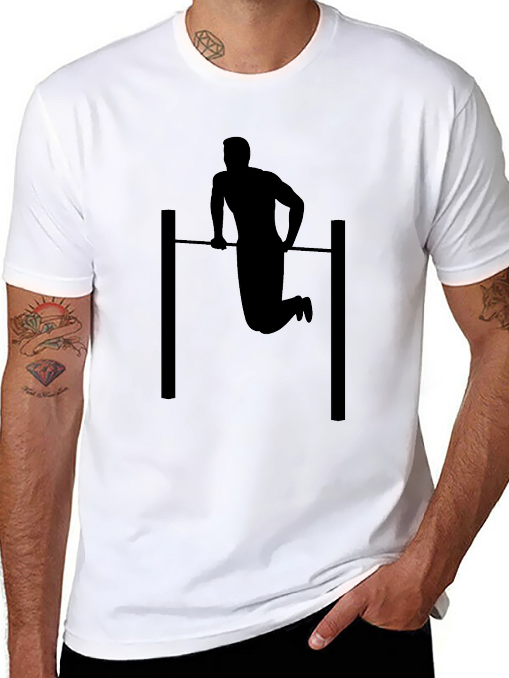 Black Pull-Up Silhouette Graphic Tee