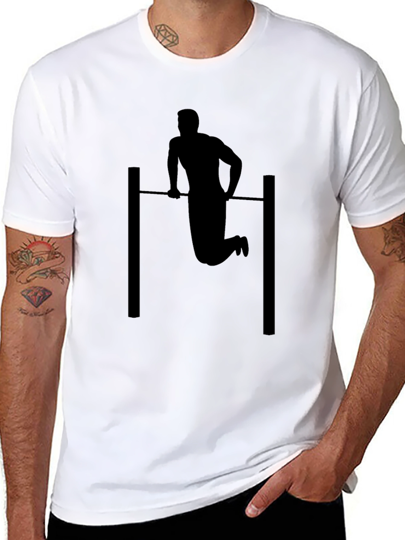 Black Pull-Up Silhouette Graphic Tee