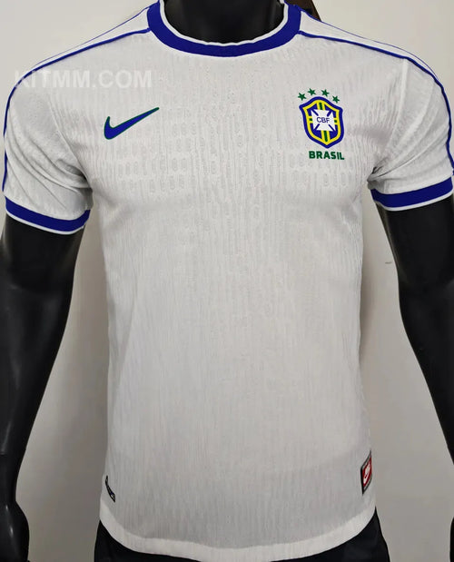 1998 Brazil White Retro Player Version Soccer Jersey 球员版 Front