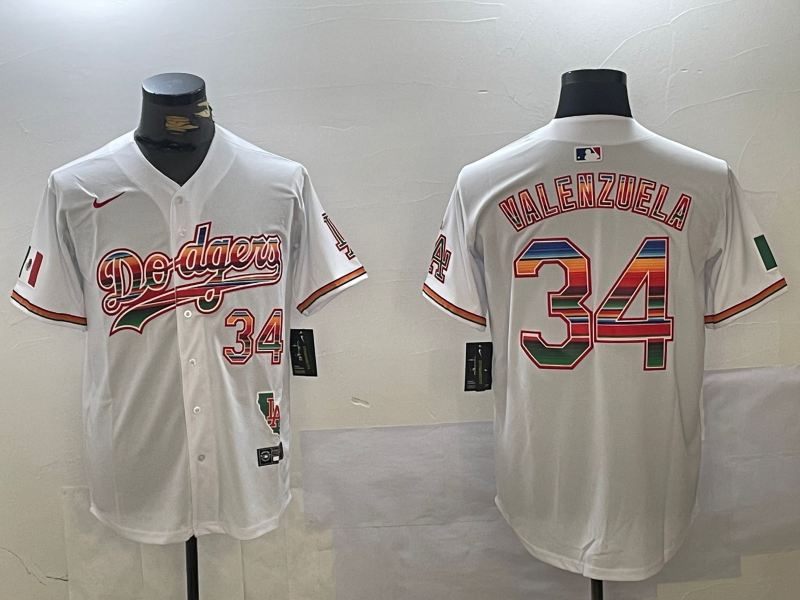 Men's Los Angeles Dodgers Fernando Valenzuela White Game Player Jerseys