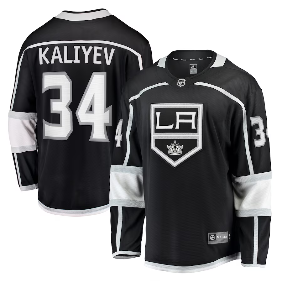 Men's Los Angeles Kings Arthur Kaliyev #34 Black Home Breakaway Player Jerseys