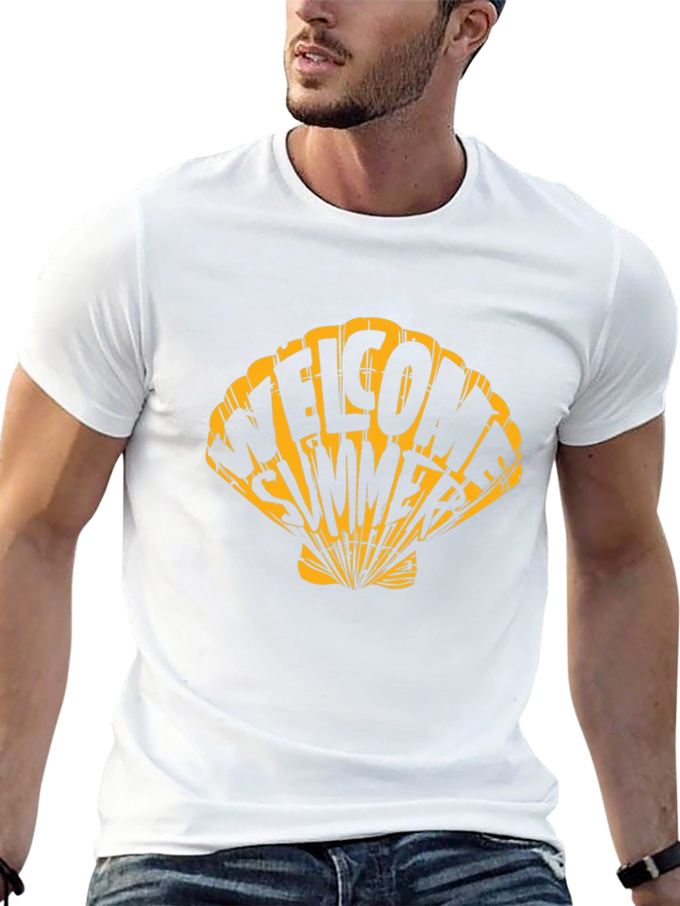 Welcome Summer Graphic Tee - Seashell Design