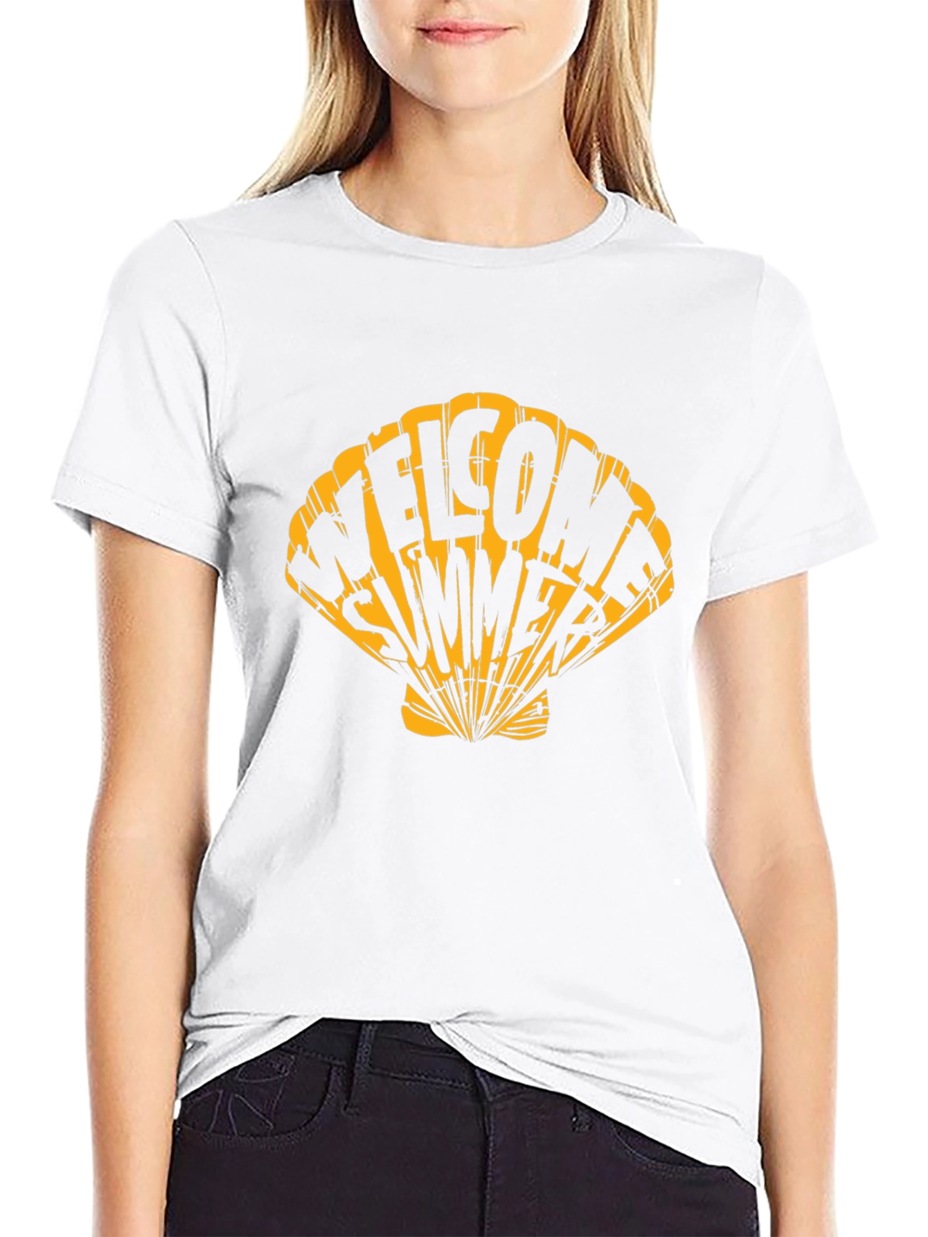 Welcome Summer Graphic Tee - Seashell Design