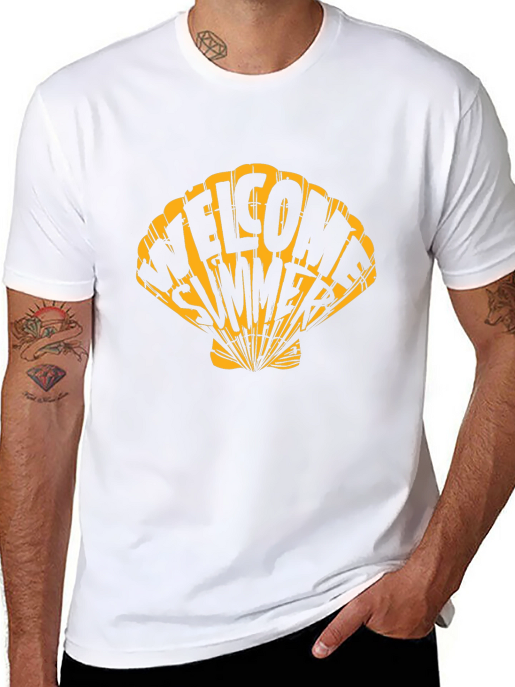 Welcome Summer Graphic Tee - Seashell Design