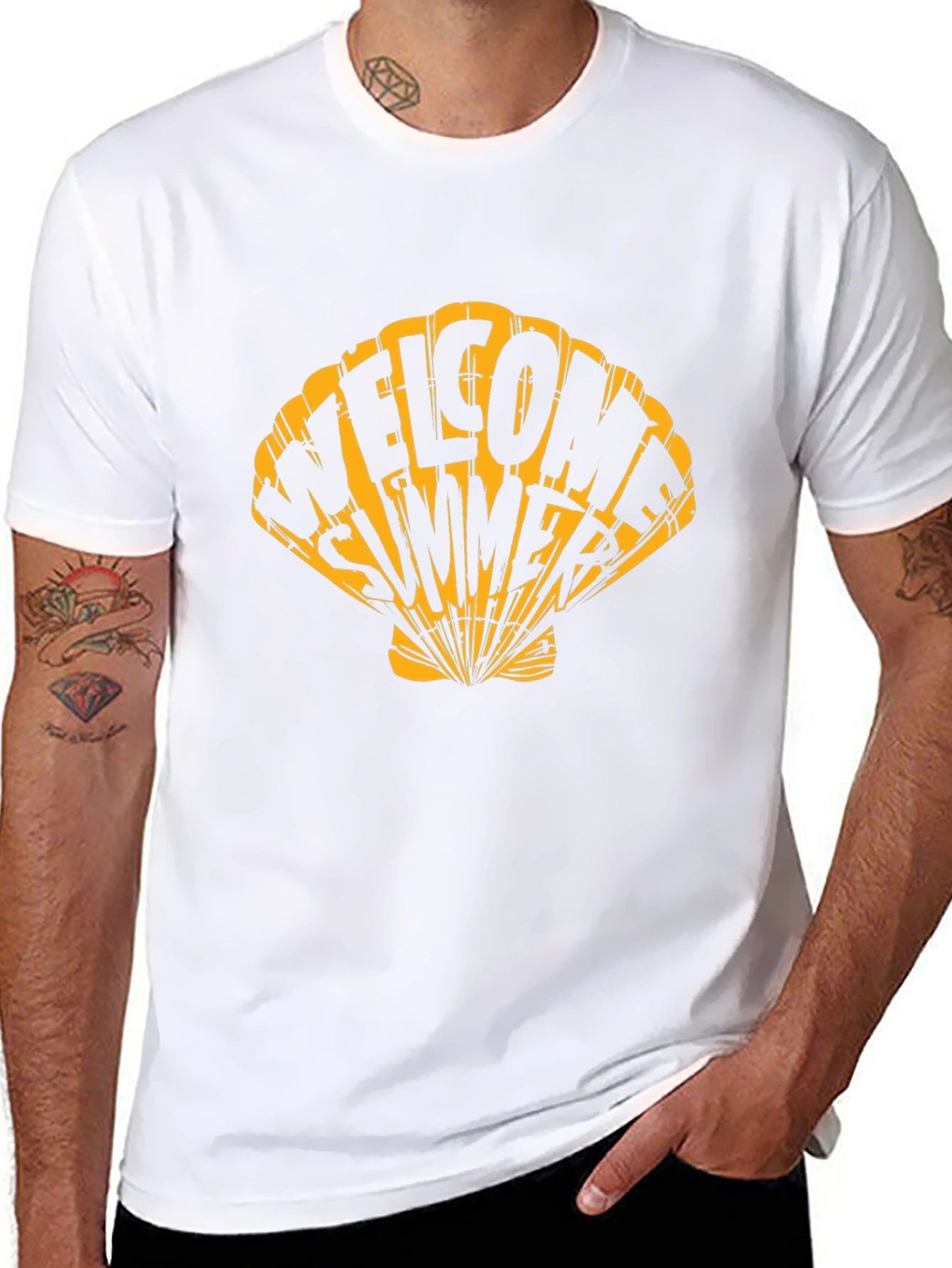 Welcome Summer Graphic Tee - Seashell Design