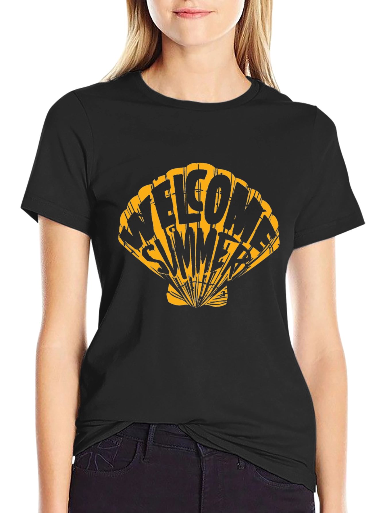 Welcome Summer Graphic Tee - Seashell Design