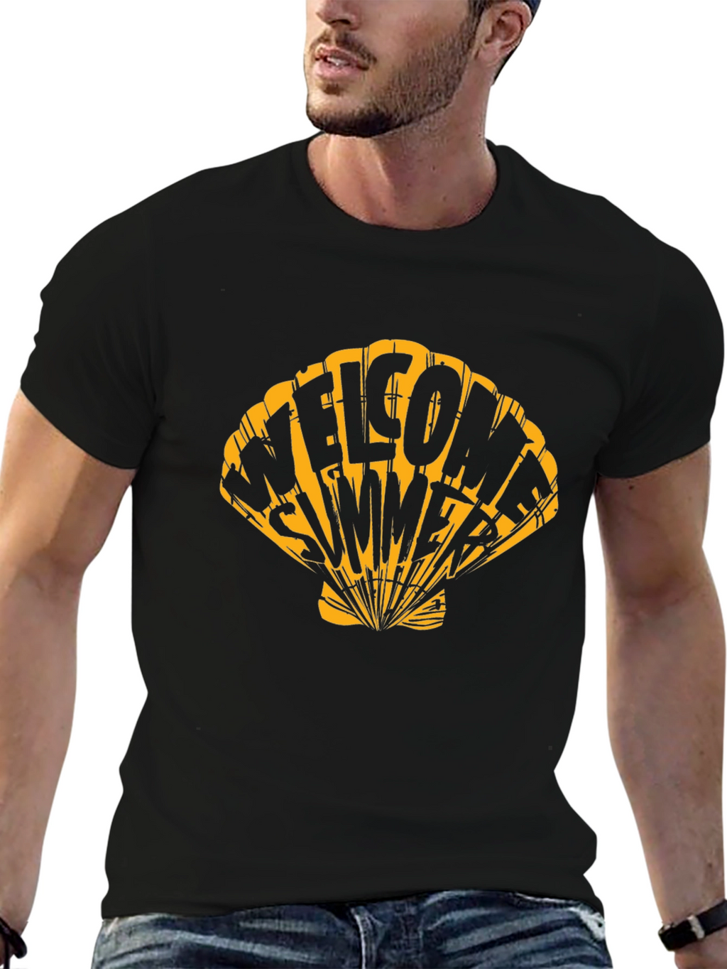 Welcome Summer Graphic Tee - Seashell Design