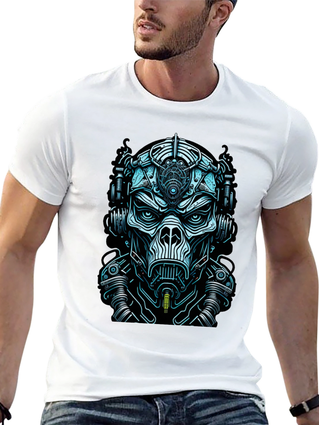 Cyberpunk Mask Graphic Tee - Unique Design