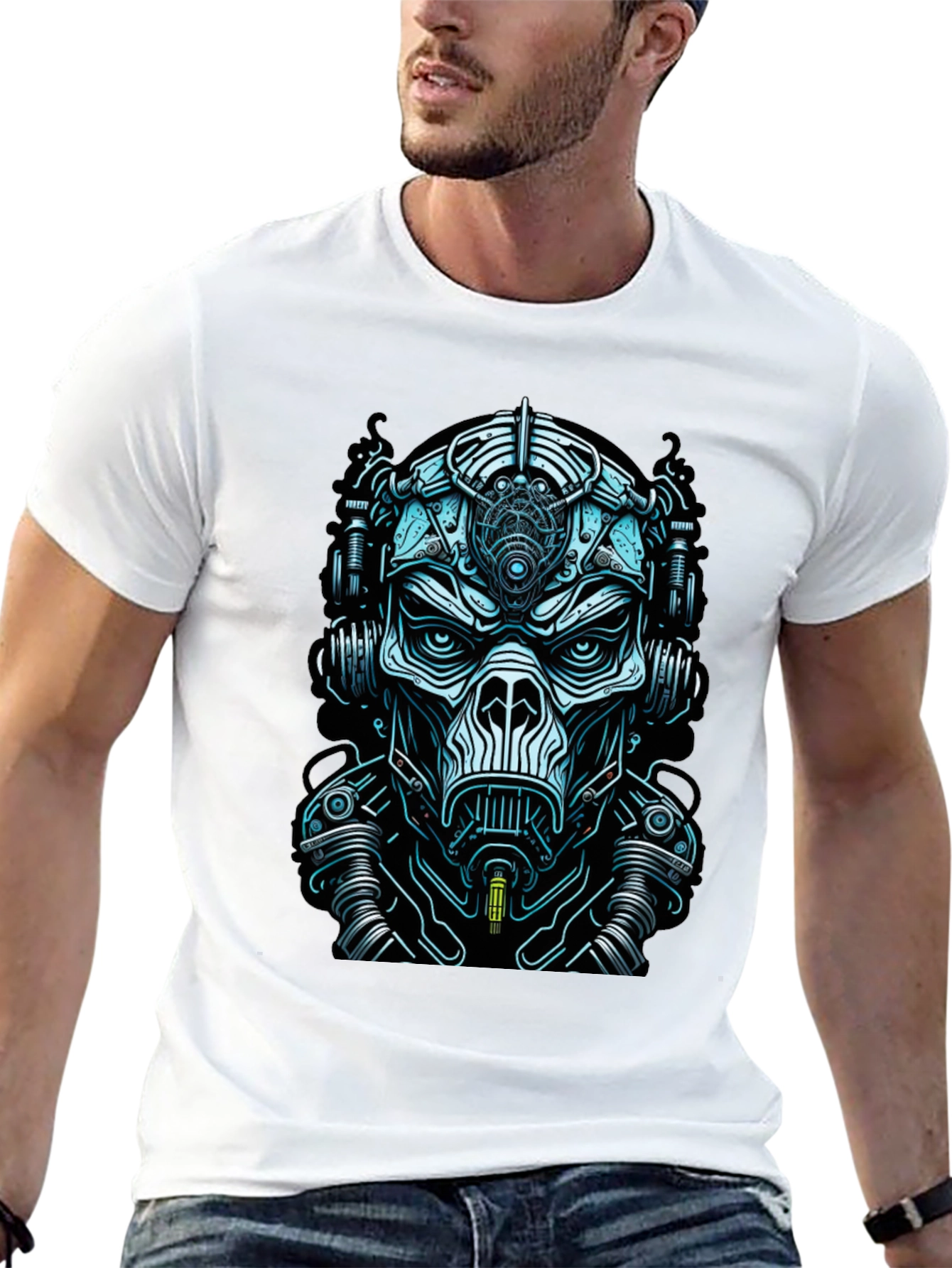 Cyberpunk Mask Graphic Tee - Unique Design
