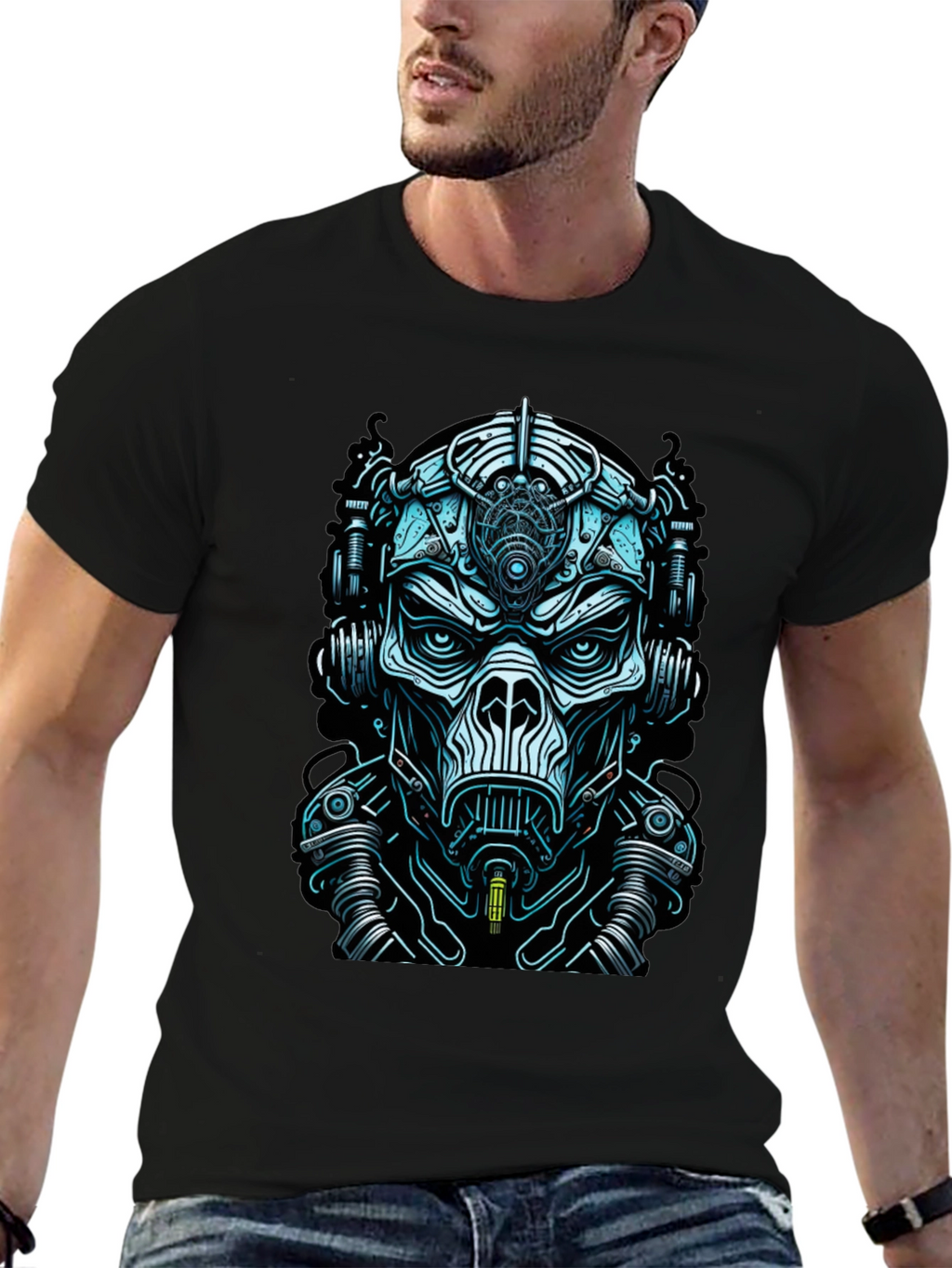 Cyberpunk Mask Graphic Tee - Unique Design