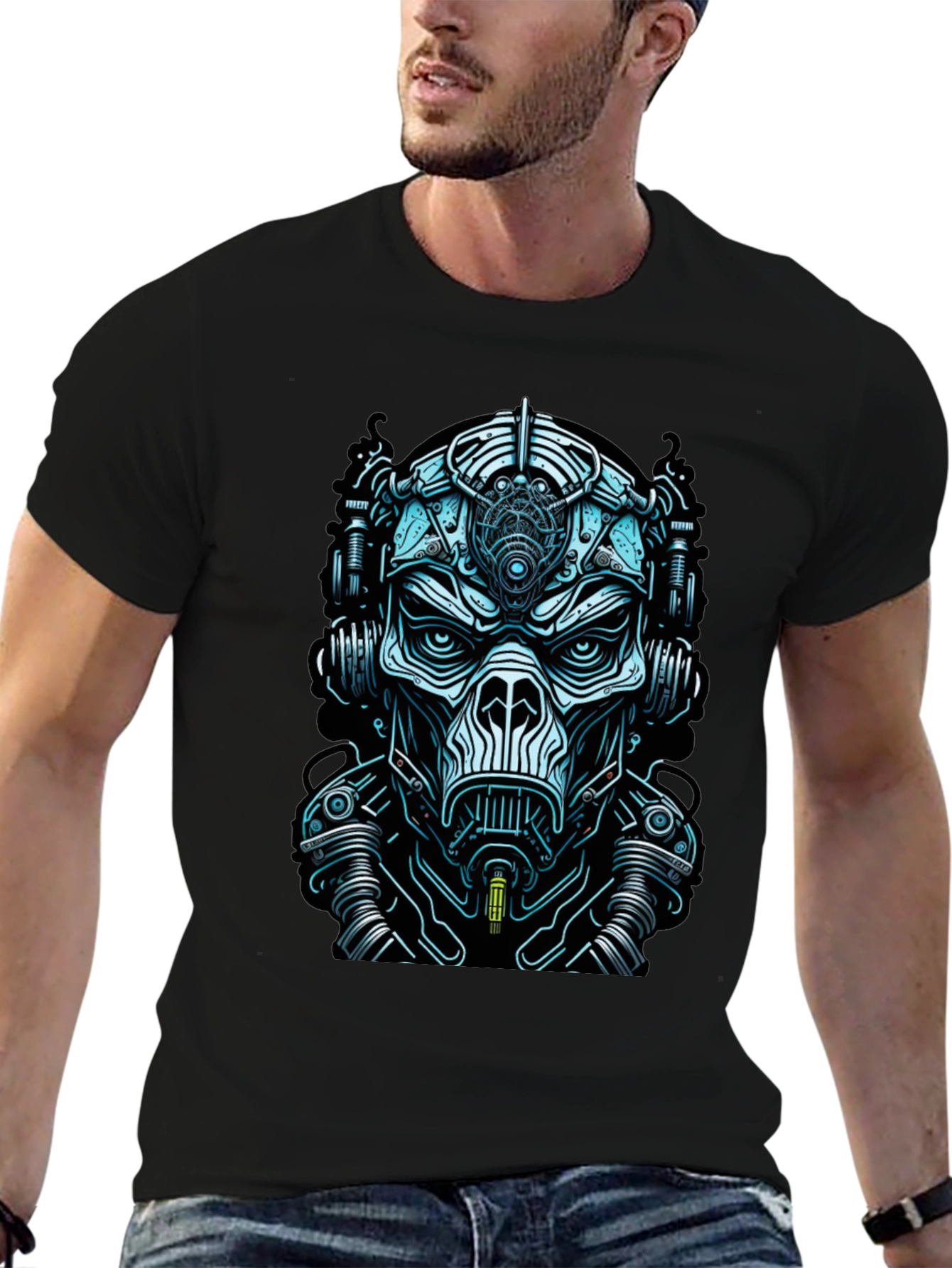 Cyberpunk Mask Graphic Tee - Unique Design