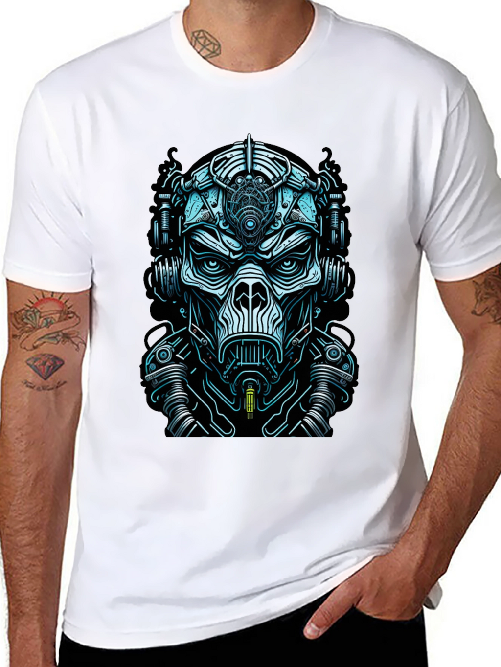 Cyberpunk Mask Graphic Tee - Unique Design