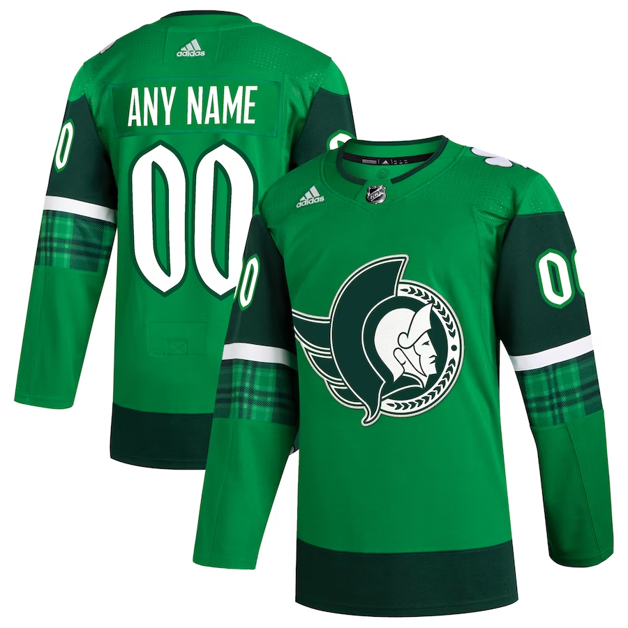 Men's Ottawa Senators Kelly Green St. Patrick's Day Custom Jerseys