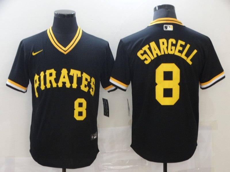 Men's Pittsburgh Pirates Willie Stargell #8 Black Replica Baseball Jerseys