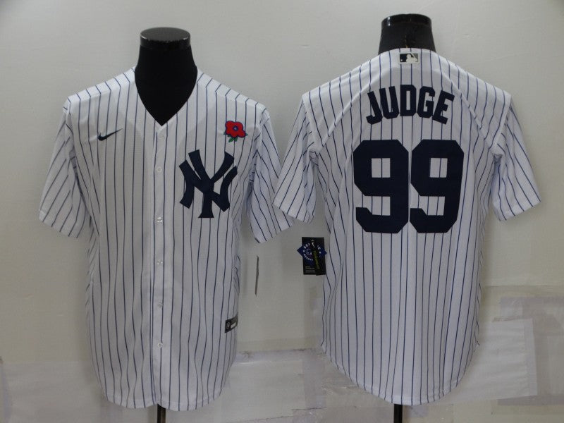 Men's New York Yankees Aaron Judge #99 White Replica Player Jerseys