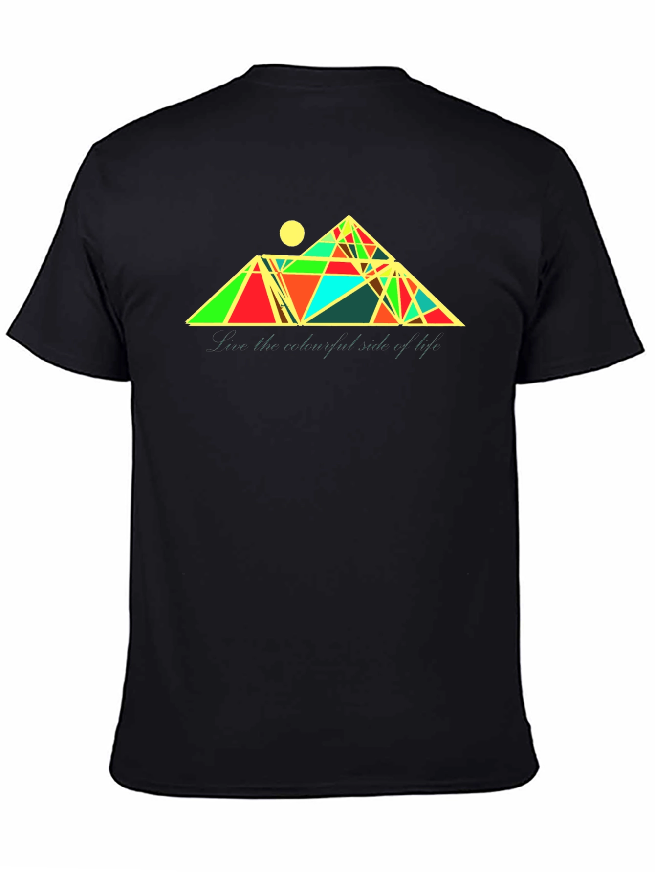 Geometric Mountain Graphic Tee - Colorful Statement Shirt