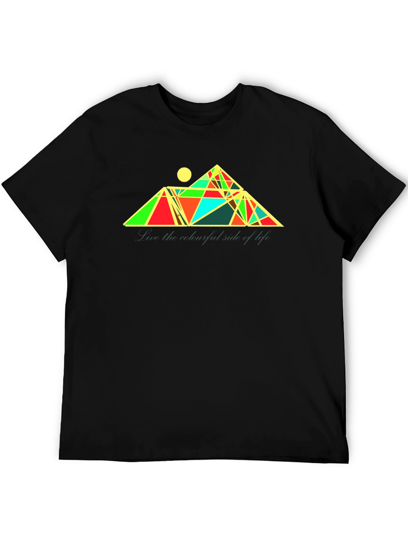 Geometric Mountain Graphic Tee - Colorful Statement Shirt