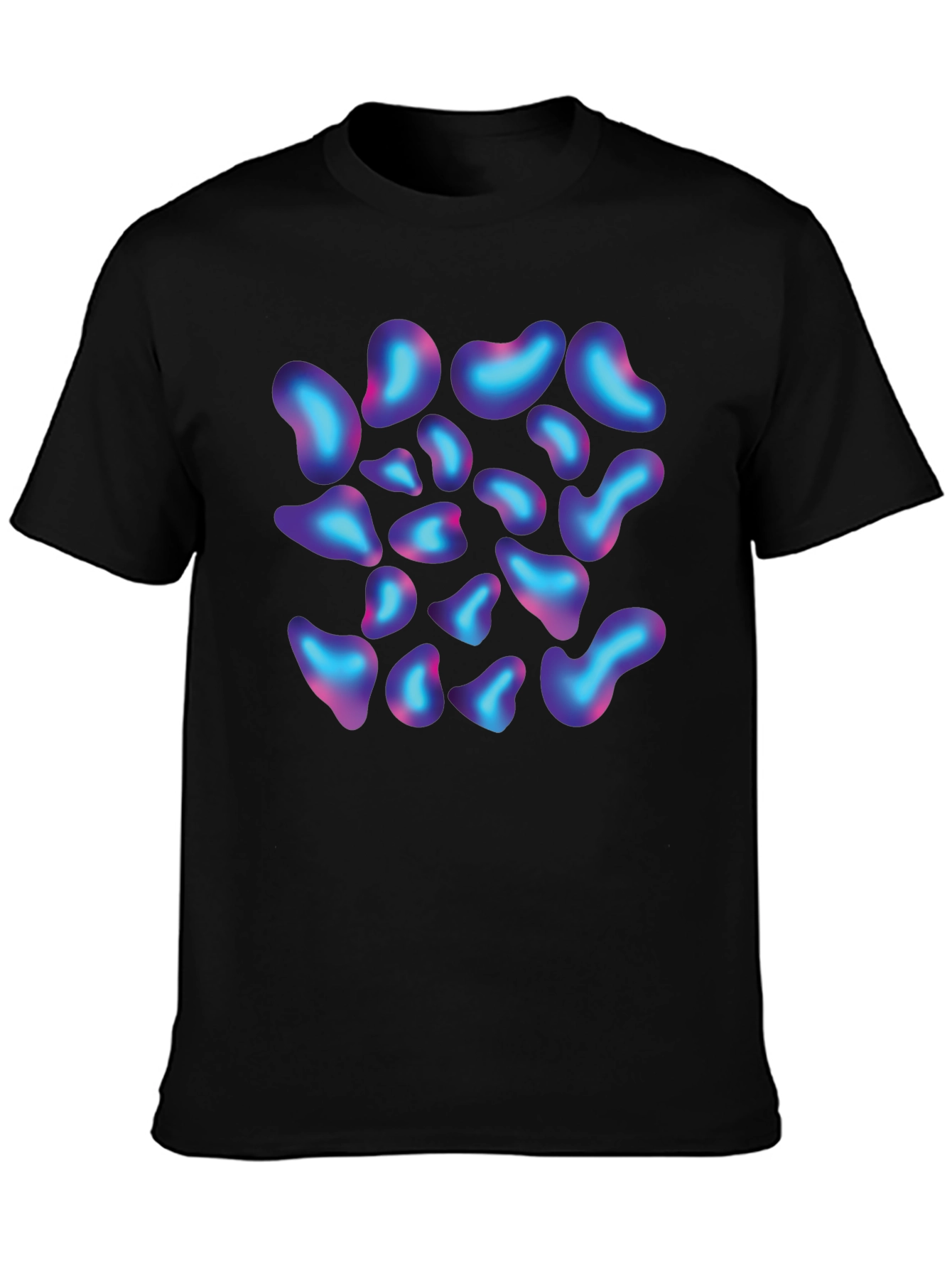 Abstract Blob Print Black T-Shirt