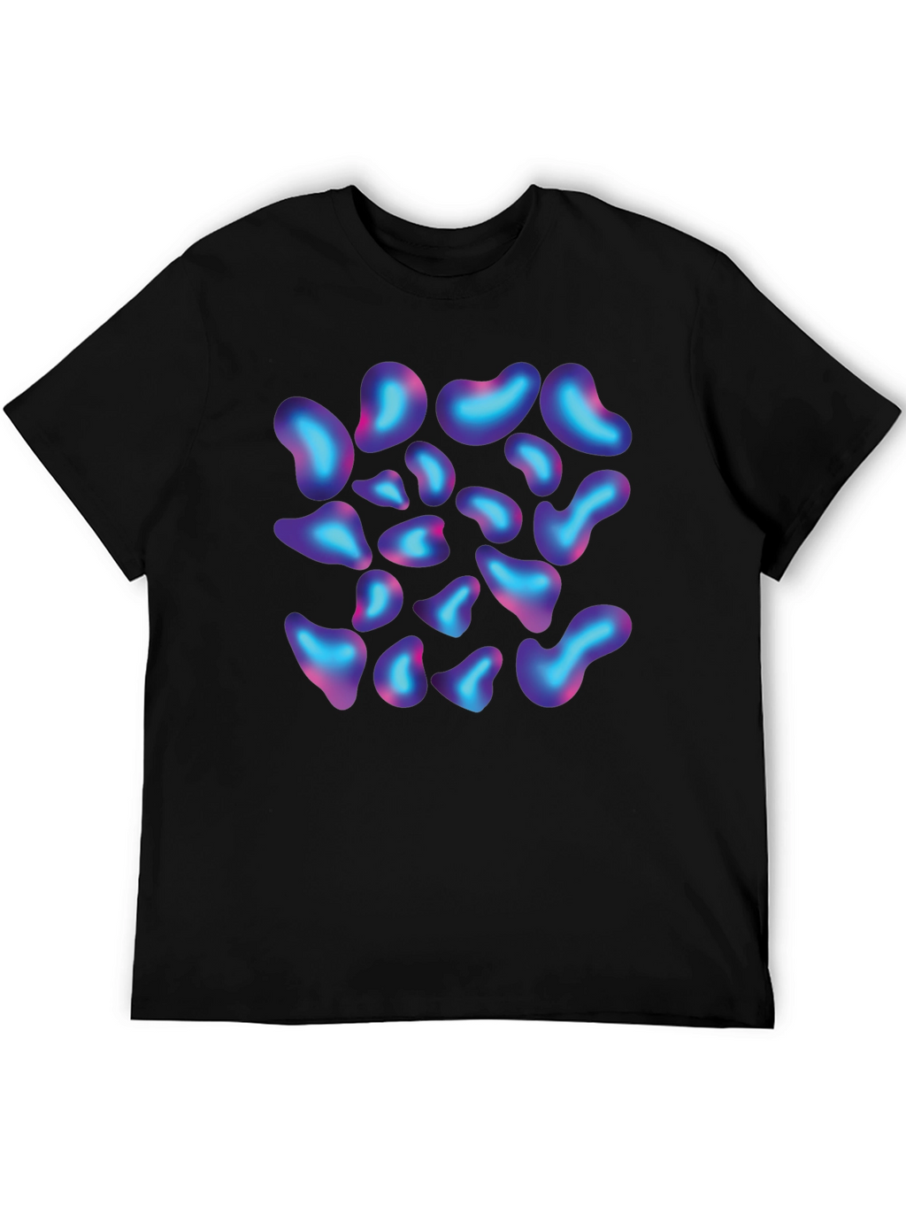 Abstract Blob Print Black T-Shirt