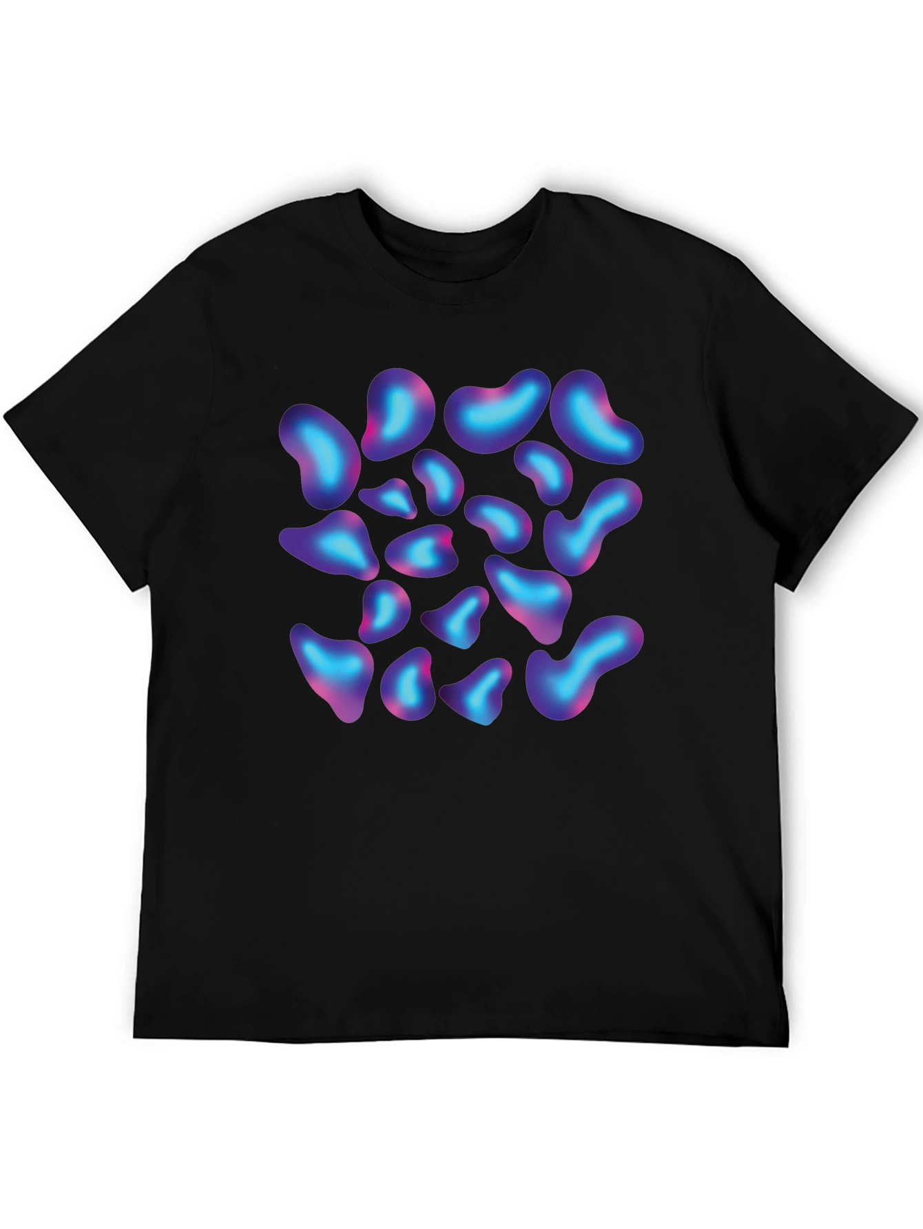 Abstract Blob Print Black T-Shirt