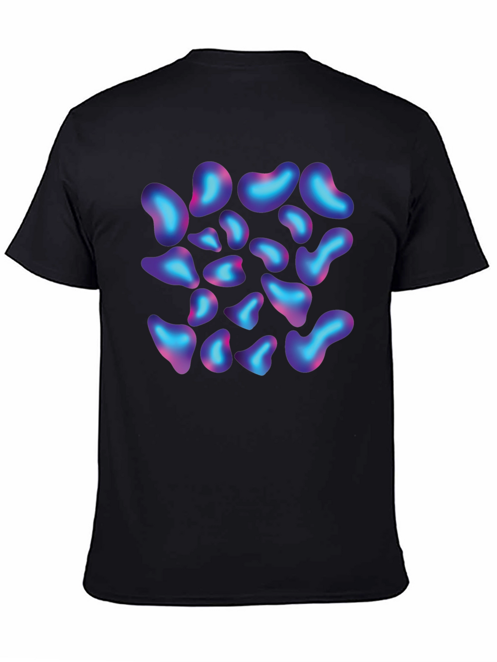 Abstract Blob Print Black T-Shirt