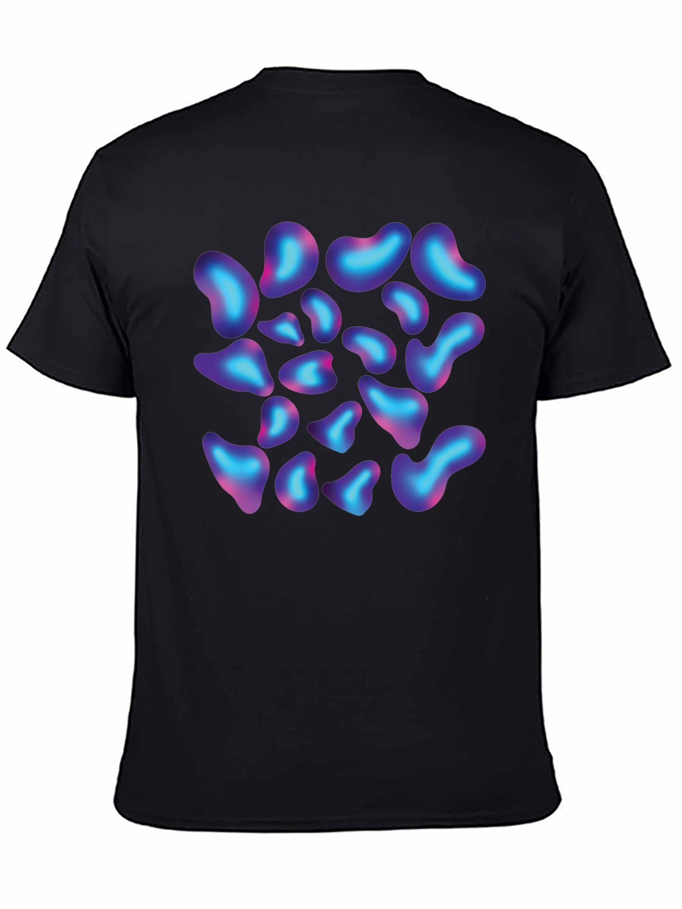 Abstract Blob Print Black T-Shirt