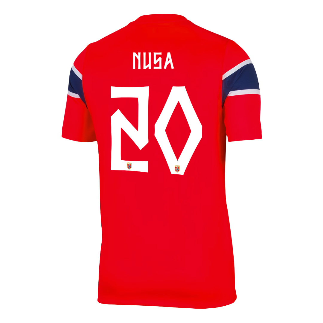 NUSA #20 Norway Home Soccer Jersey World Cup 2026 Red Back