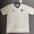 1986 England Home White Retro Soccer Jersey Front