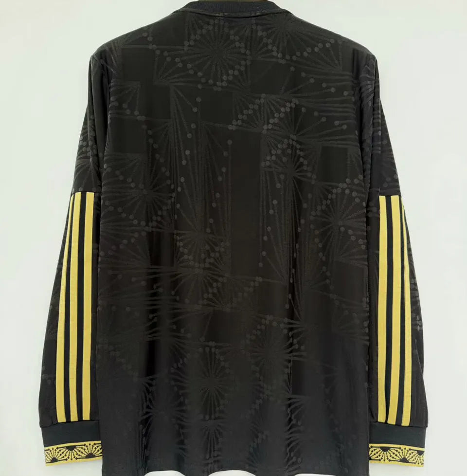 2025 Mexico Black Special Edition México de Oro Player Version Long Sleeve Jersey Detail 1